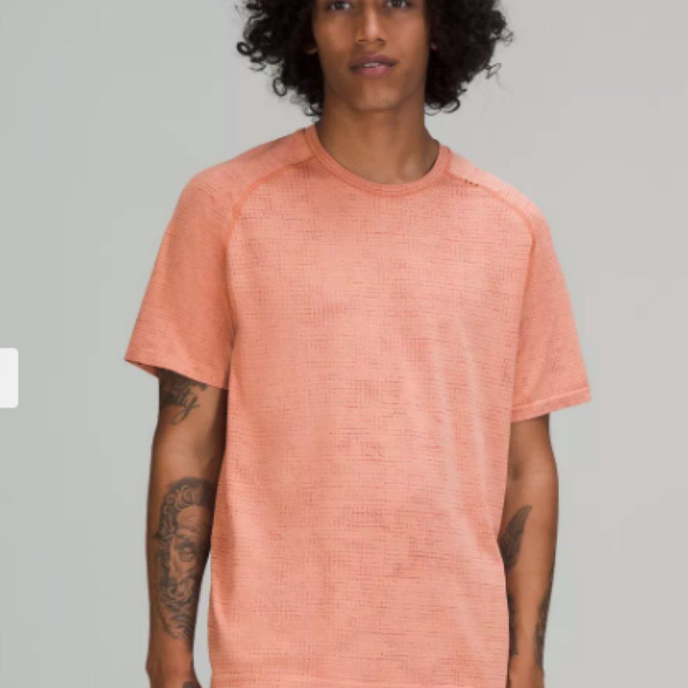 Lululemon Mens Metal Vent Tech Short Sleeve Shirt Orange sz L